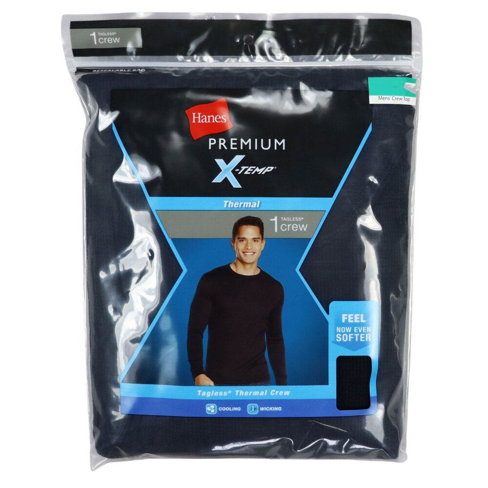 Hanes Premium X-Temp Tagless Thermal Long Sleeve Undershirt Men's T-Shirt NWT